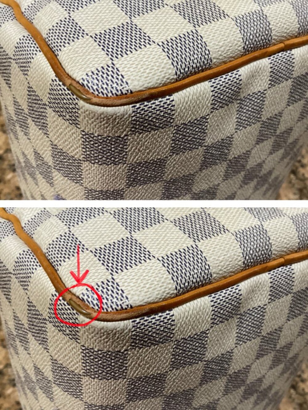 Louis Vuitton Speedy 30 Damier Azur White/Light Blue Checkered Satchel Handbag - Picture 11 of 16